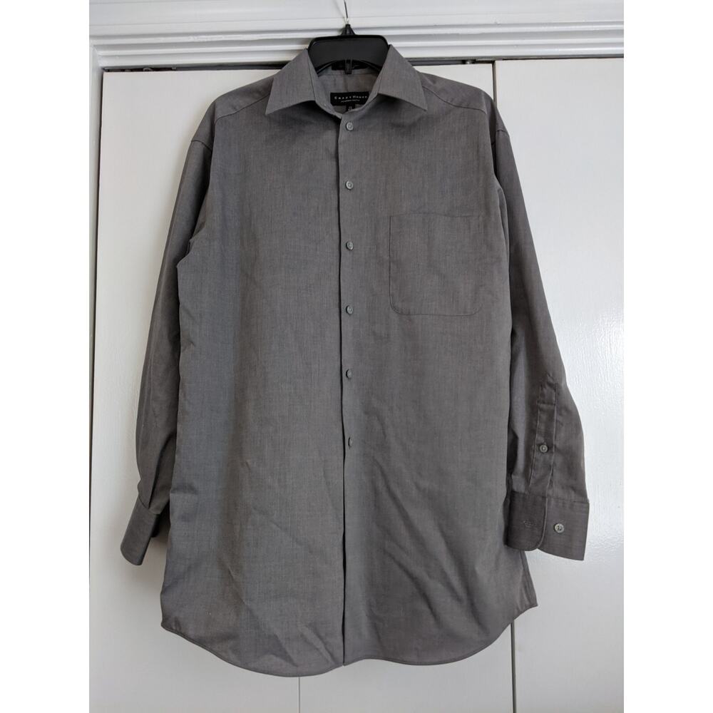 Crazy Horse Claiborne Gray Men's Cotton Dress Shirt - Size 15 32/33